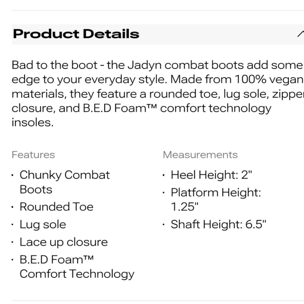 Call it Spring Jaydn Platform Combat Boots 7.5 Black Vegan Leather - Picture 8 of 9